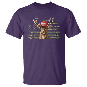 Hunting Trump T Shirt Antlers Deer Camouflage USA Flag Trump Support TS10 Purple Print Your Wear