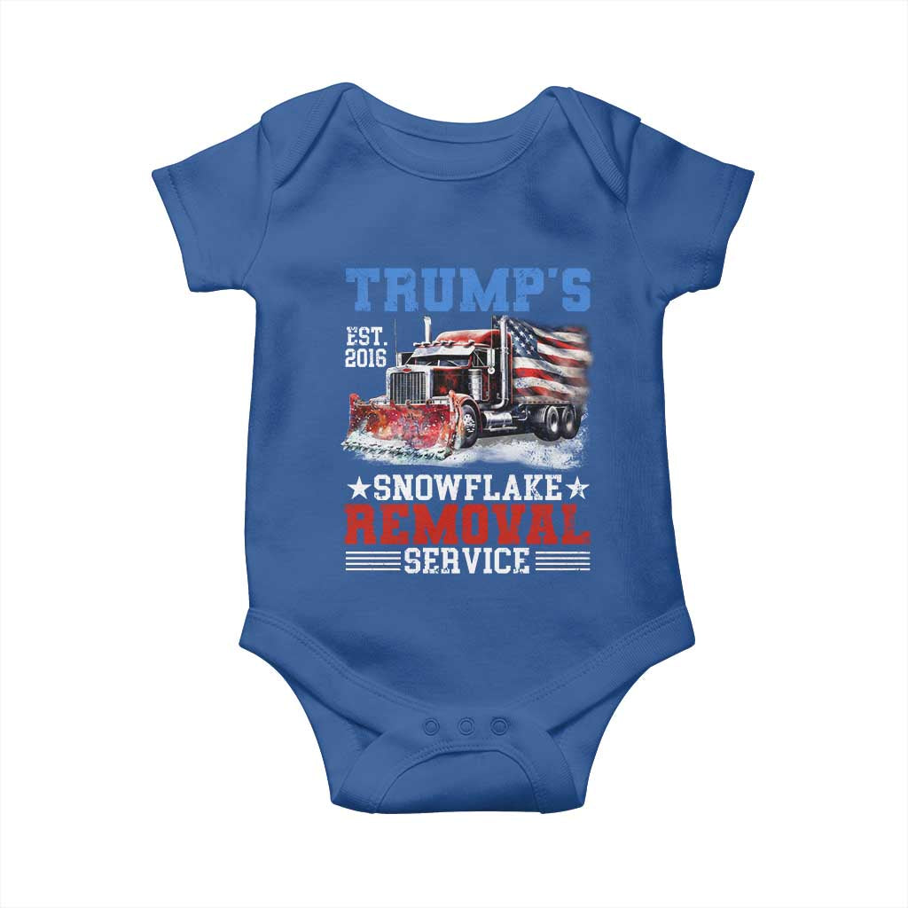 Support Trump Baby Onesie Funny Trump's Snowflake Removal Service 2024 US American Flag TS10 Royal Blue Print Your Wear