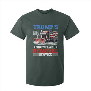 Support Trump T Shirt For Kid Funny Trump's Snowflake Removal Service 2024 US American Flag TS10 Dark Forest Green Print Your Wear