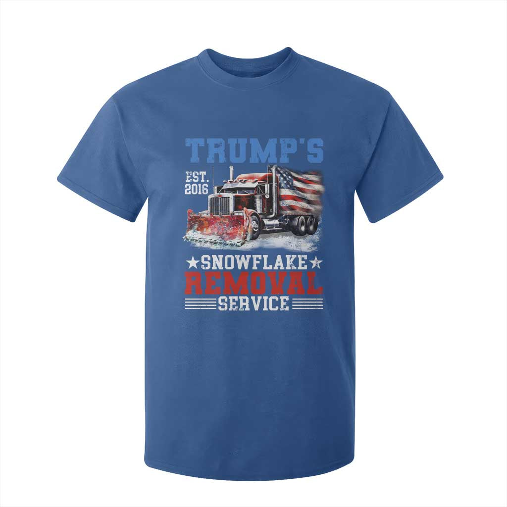 Support Trump T Shirt For Kid Funny Trump's Snowflake Removal Service 2024 US American Flag TS10 Royal Blue Print Your Wear