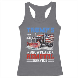 Support Trump Racerback Tank Top Funny Trump's Snowflake Removal Service 2024 US American Flag TS10 Charcoal Print Your Wear