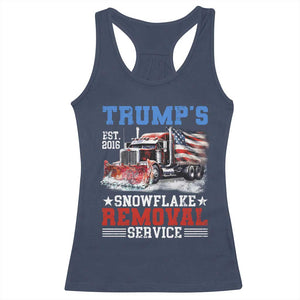 Support Trump Racerback Tank Top Funny Trump's Snowflake Removal Service 2024 US American Flag TS10 Navy Print Your Wear