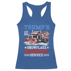 Support Trump Racerback Tank Top Funny Trump's Snowflake Removal Service 2024 US American Flag TS10 Royal Blue Print Your Wear