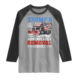 Support Trump Raglan Shirt Funny Trump's Snowflake Removal Service 2024 US American Flag TS10 Sport Gray Black Print Your Wear