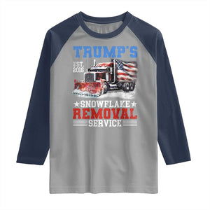 Support Trump Raglan Shirt Funny Trump's Snowflake Removal Service 2024 US American Flag TS10 Sport Gray Navy Print Your Wear