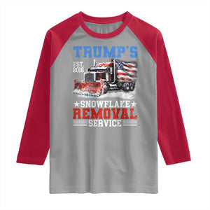 Support Trump Raglan Shirt Funny Trump's Snowflake Removal Service 2024 US American Flag TS10 Sport Gray Red Print Your Wear