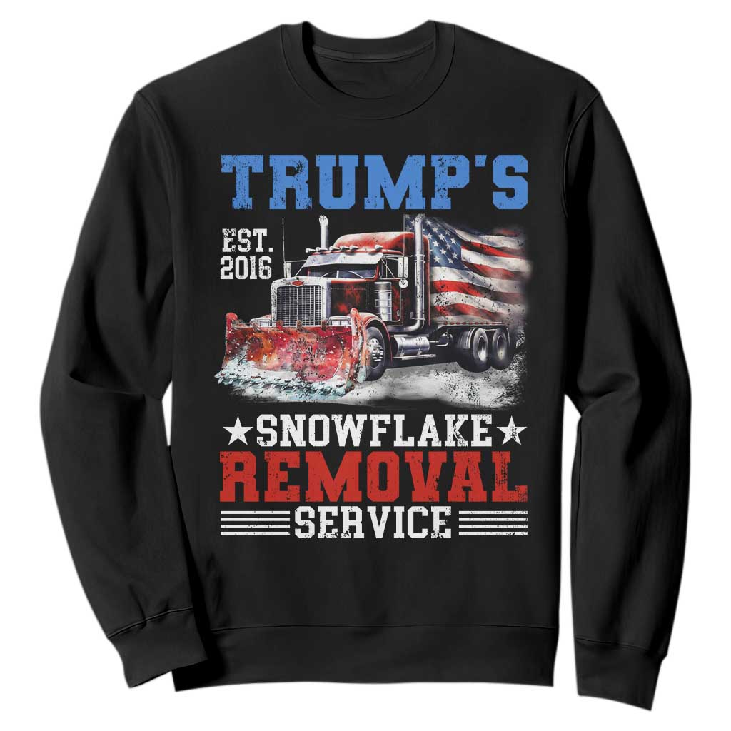 Support Trump Sweatshirt Funny Trump's Snowflake Removal Service 2024 US American Flag TS10 Black Print Your Wear