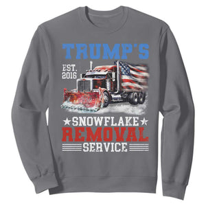 Support Trump Sweatshirt Funny Trump's Snowflake Removal Service 2024 US American Flag TS10 Charcoal Print Your Wear