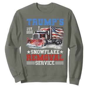 Support Trump Sweatshirt Funny Trump's Snowflake Removal Service 2024 US American Flag TS10 Military Green Print Your Wear