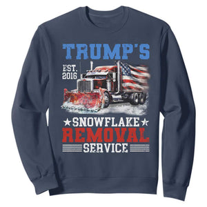 Support Trump Sweatshirt Funny Trump's Snowflake Removal Service 2024 US American Flag TS10 Navy Print Your Wear