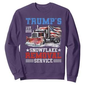 Support Trump Sweatshirt Funny Trump's Snowflake Removal Service 2024 US American Flag TS10 Purple Print Your Wear