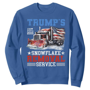 Support Trump Sweatshirt Funny Trump's Snowflake Removal Service 2024 US American Flag TS10 Royal Blue Print Your Wear