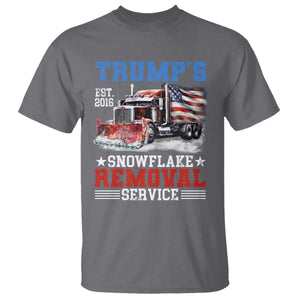 Support Trump T Shirt Funny Trump's Snowflake Removal Service 2024 US American Flag TS10 Charcoal Print Your Wear