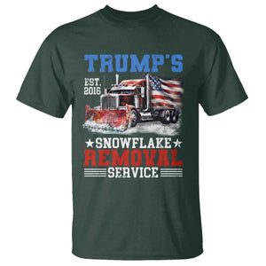 Support Trump T Shirt Funny Trump's Snowflake Removal Service 2024 US American Flag TS10 Dark Forest Green Print Your Wear