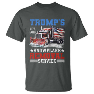 Support Trump T Shirt Funny Trump's Snowflake Removal Service 2024 US American Flag TS10 Dark Heather Print Your Wear