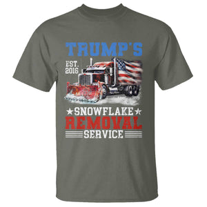 Support Trump T Shirt Funny Trump's Snowflake Removal Service 2024 US American Flag TS10 Military Green Print Your Wear