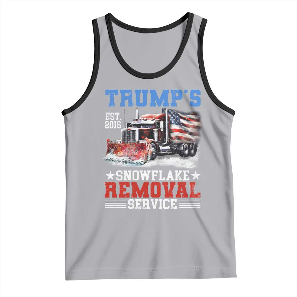Support Trump Tank Top Funny Trump's Snowflake Removal Service 2024 US American Flag TS10 Athletic Heather Black Print Your Wear