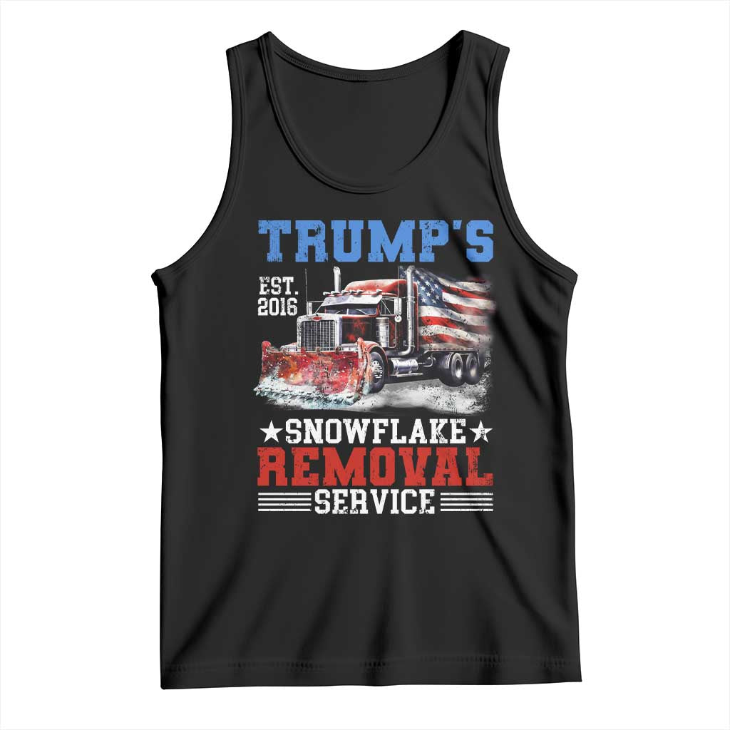 Support Trump Tank Top Funny Trump's Snowflake Removal Service 2024 US American Flag TS10 Black Print Your Wear