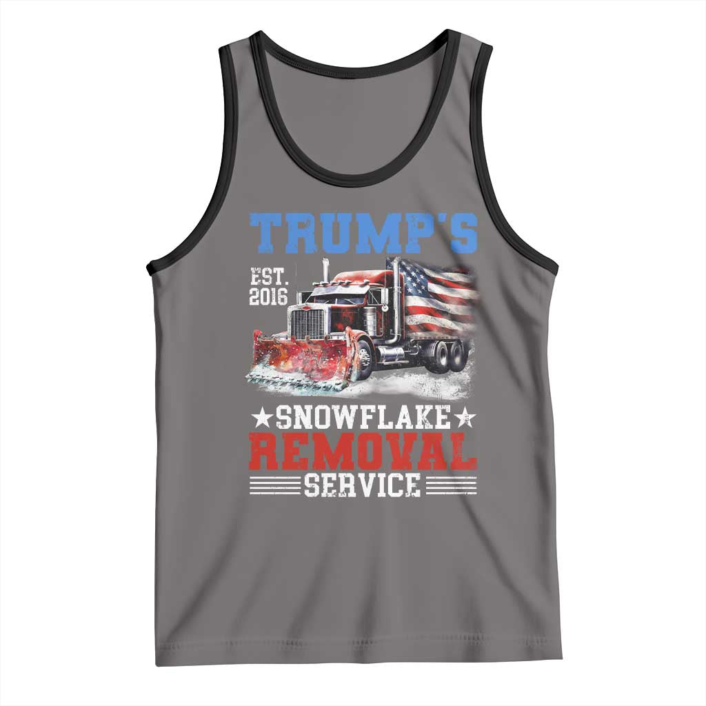 Support Trump Tank Top Funny Trump's Snowflake Removal Service 2024 US American Flag TS10 Deep Heather Black Print Your Wear
