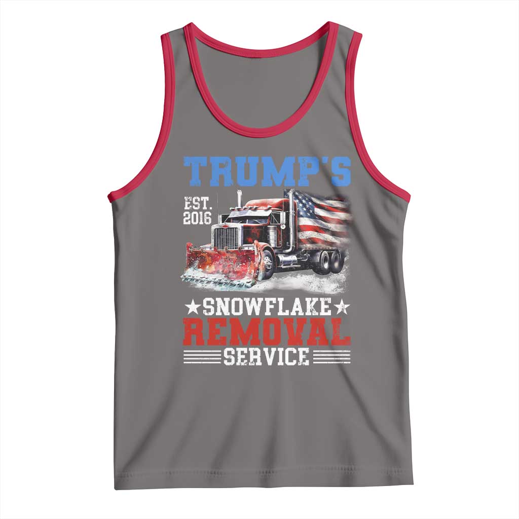 Support Trump Tank Top Funny Trump's Snowflake Removal Service 2024 US American Flag TS10 Deep Heather Red Print Your Wear