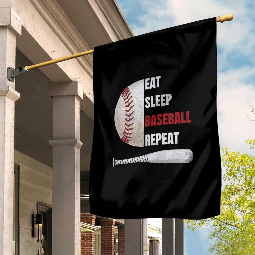 Baseball Player Garden Flag Retro Funny Eat Sleep Baseball Repeat TS10 Print Your Wear