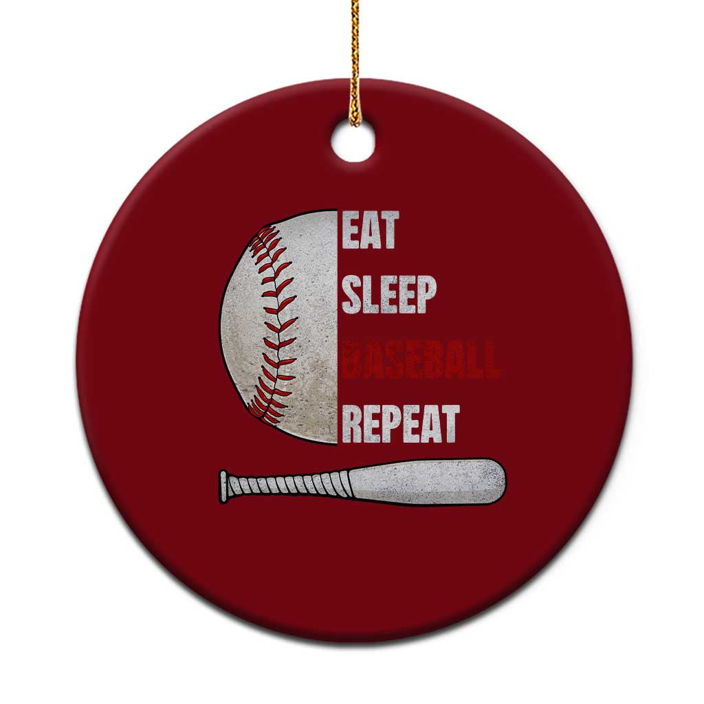 Baseball Player Ceramic Ornament Retro Funny Eat Sleep Baseball Repeat TS10 1pc Red Print Your Wear