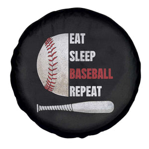 Baseball Player Spare Tire Cover Retro Funny Eat Sleep Baseball Repeat TS10 Print Your Wear