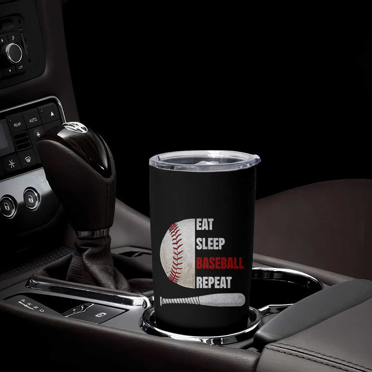 Baseball Player Tumbler Cup Retro Funny Eat Sleep Baseball Repeat TS10 Print Your Wear
