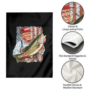 Patriotic Fisherman Garden Flag American Flag Bass Fish Fisherman Trump TS10 Print Your Wear