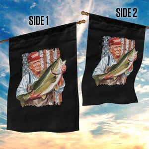 Patriotic Fisherman Garden Flag American Flag Bass Fish Fisherman Trump TS10 Print Your Wear