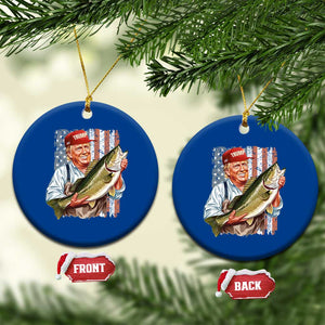 Patriotic Fisherman Ceramic Ornament American Flag Bass Fish Fisherman Trump TS10 1pc Blue Print Your Wear