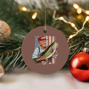Patriotic Fisherman Ceramic Ornament American Flag Bass Fish Fisherman Trump TS10 1pc Mocha Print Your Wear