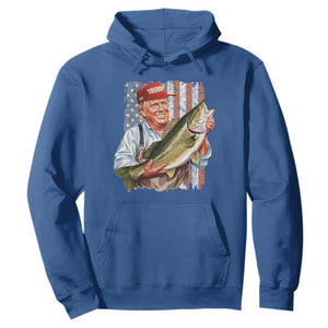 Patriotic Fisherman Hoodie American Flag Bass Fish Fisherman Trump TS10 Royal Blue Print Your Wear