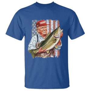 Patriotic Fisherman T Shirt American Flag Bass Fish Fisherman Trump TS10 Royal Blue Print Your Wear