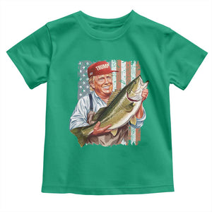 Patriotic Fisherman Toddler T Shirt American Flag Bass Fish Fisherman Trump TS10 Irish Green Print Your Wear