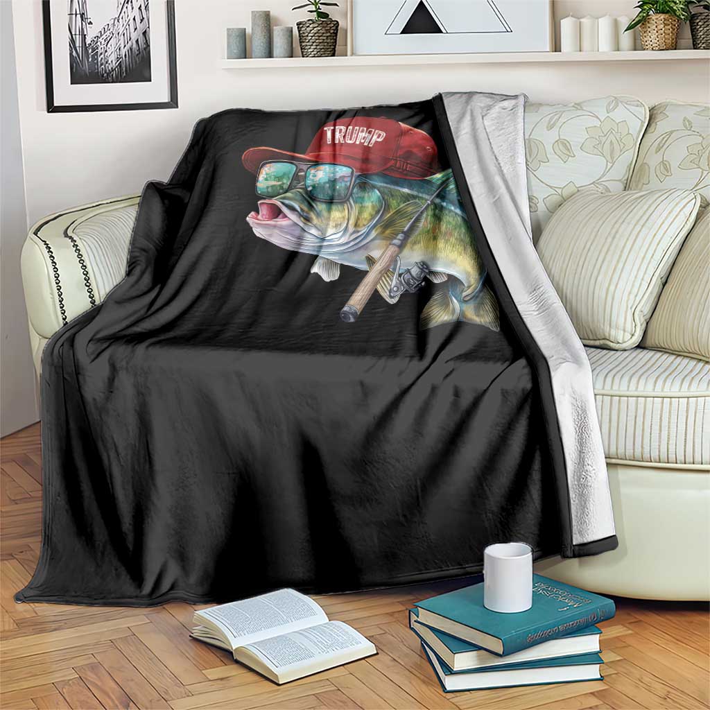 Trump Fishing Throw Blanket American Flag Bass Fish Fisherman TS10 Print Your Wear