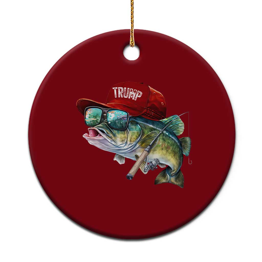 Trump Fishing Ceramic Ornament American Flag Bass Fish Fisherman TS10 1pc Red Print Your Wear