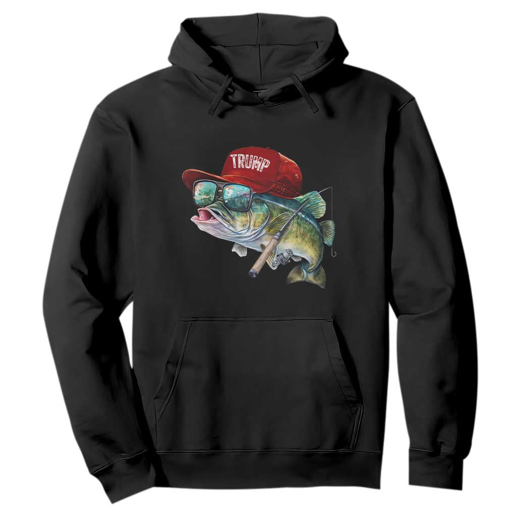 Trump Fishing Hoodie American Flag Bass Fish Fisherman TS10 Black Print Your Wear