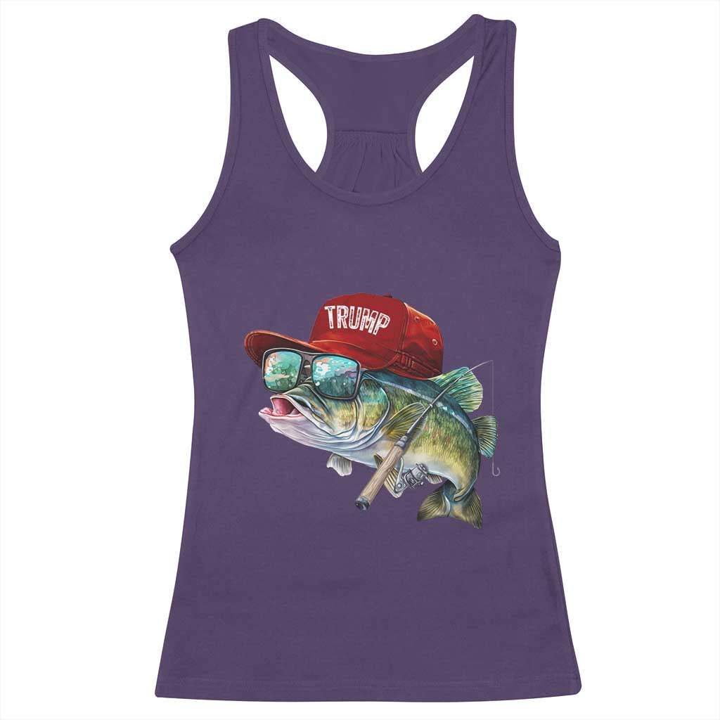 Trump Fishing Racerback Tank Top American Flag Bass Fish Fisherman TS10 Purple Print Your Wear