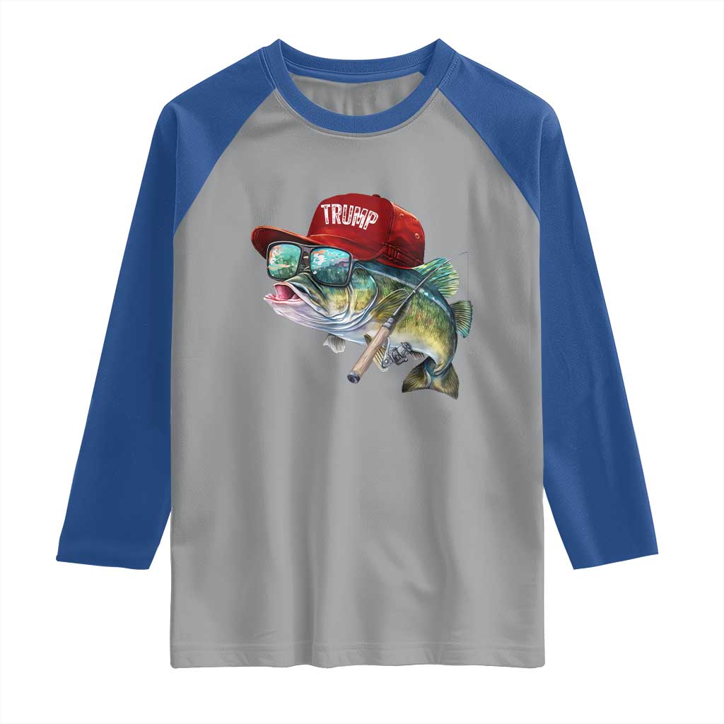 Trump Fishing Raglan Shirt American Flag Bass Fish Fisherman TS10 Sport Gray Royal Print Your Wear