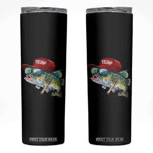 Trump Fishing Skinny Tumbler American Flag Bass Fish Fisherman TS10 Black Print Your Wear