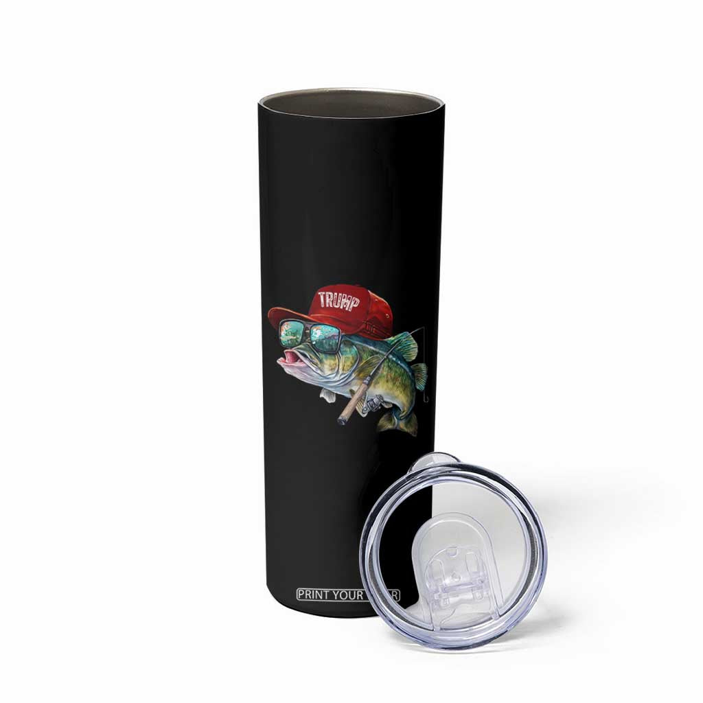 Trump Fishing Skinny Tumbler American Flag Bass Fish Fisherman TS10 Print Your Wear