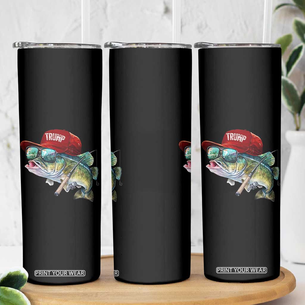 Trump Fishing Skinny Tumbler American Flag Bass Fish Fisherman TS10 Print Your Wear