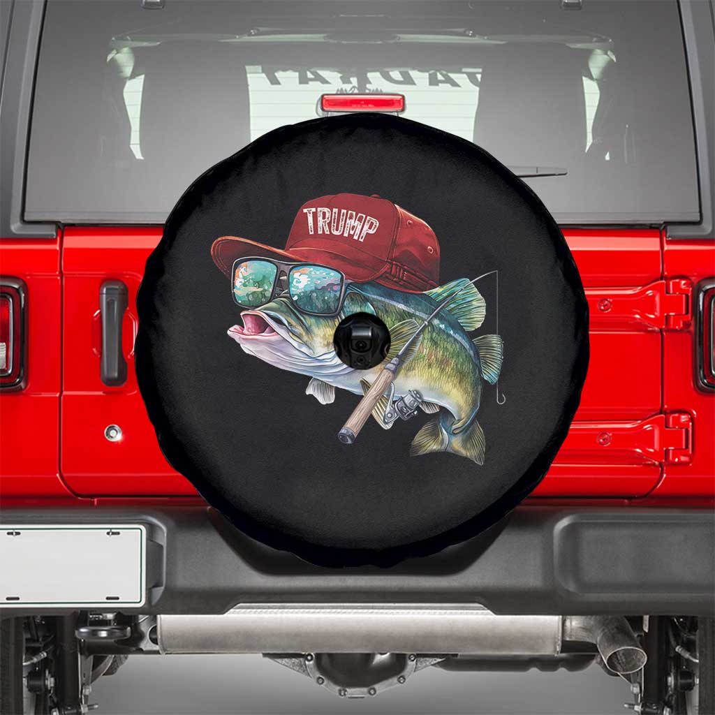 Trump Fishing Spare Tire Cover American Flag Bass Fish Fisherman TS10 Black Print Your Wear