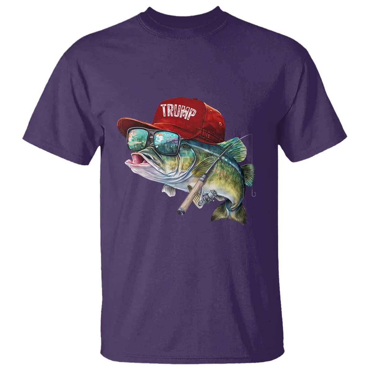 Trump Fishing T Shirt American Flag Bass Fish Fisherman TS10 Purple Print Your Wear