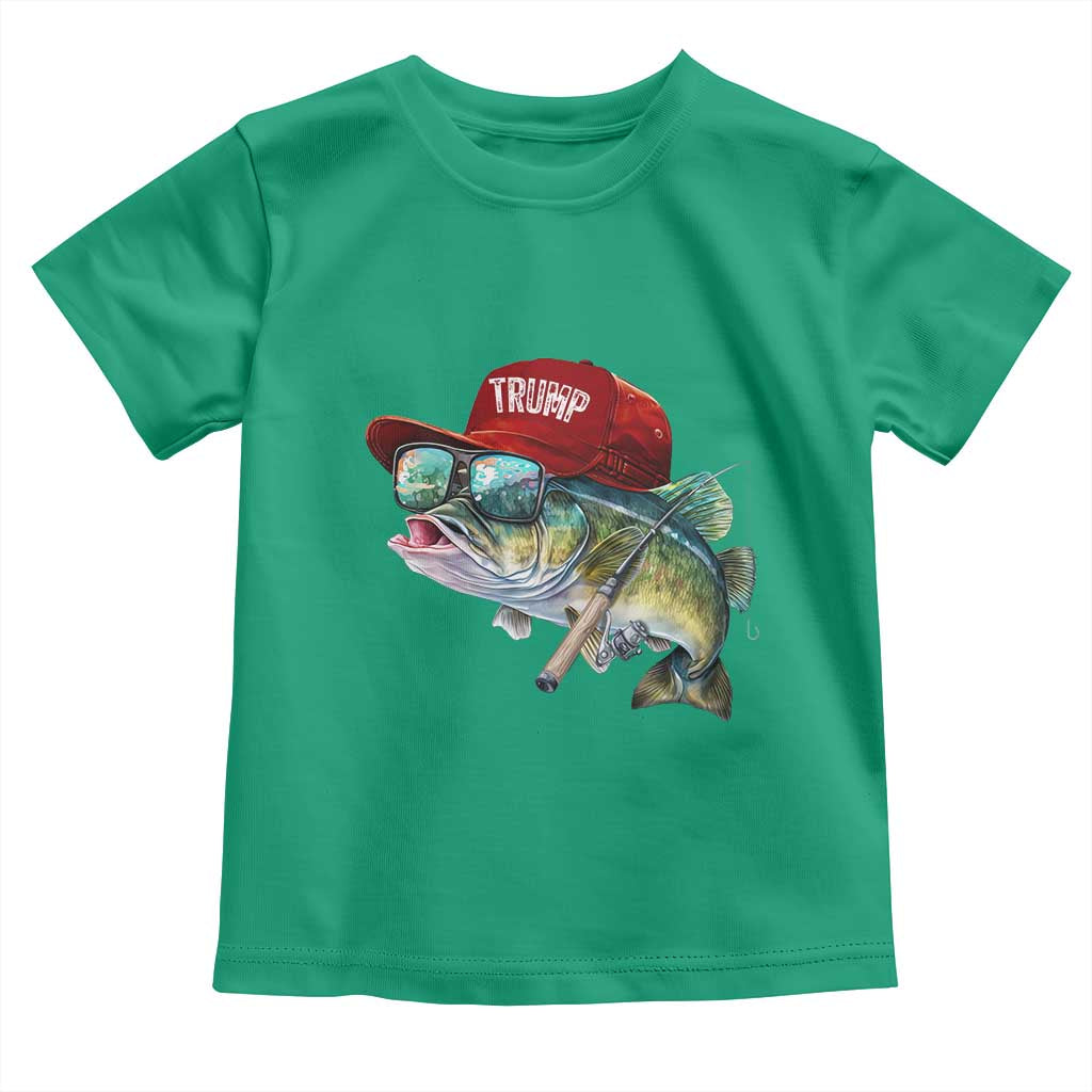 Trump Fishing Toddler T Shirt American Flag Bass Fish Fisherman TS10 Irish Green Print Your Wear