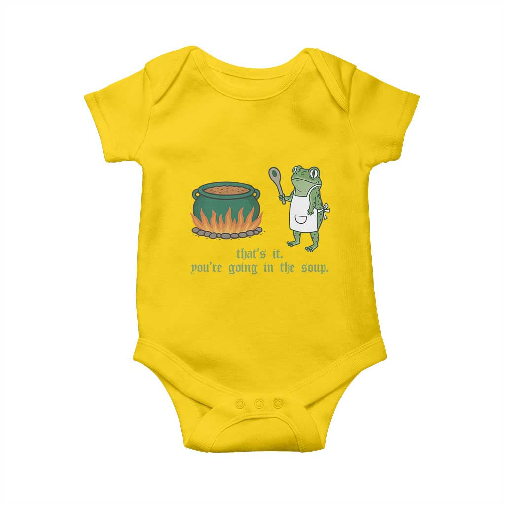 Funny Frog Baby Onesie Thats It You're Going In The Soup Weird Weirdcore Meme TS10 Daisy Print Your Wear