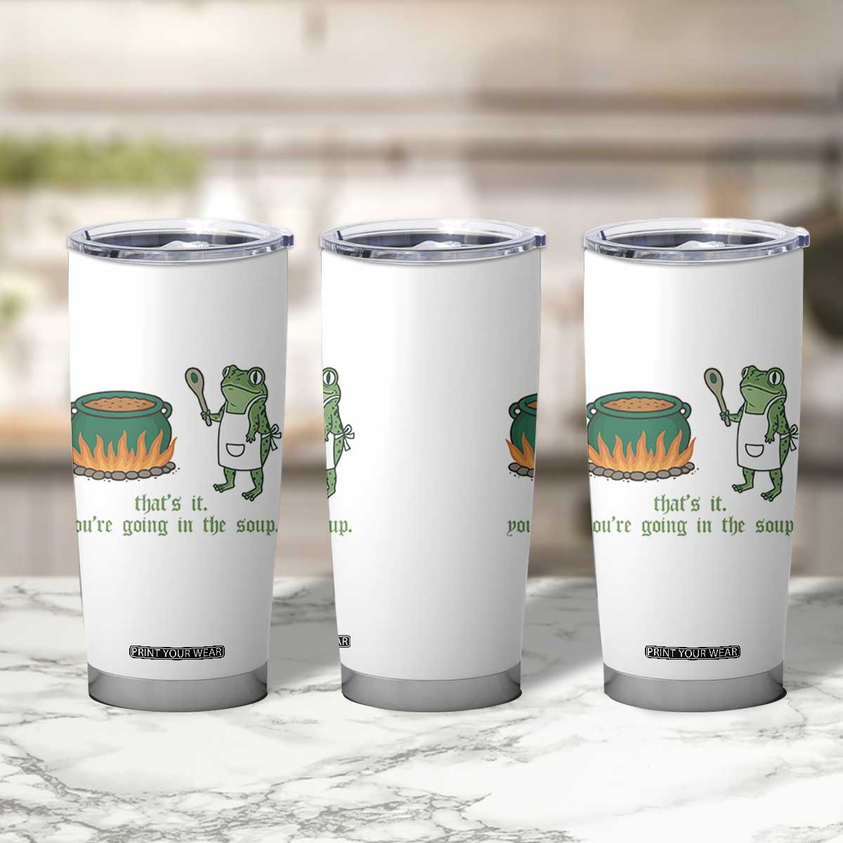 Funny Frog Tumbler Cup Thats It You're Going In The Soup Weird Weirdcore Meme TS10 Print Your Wear