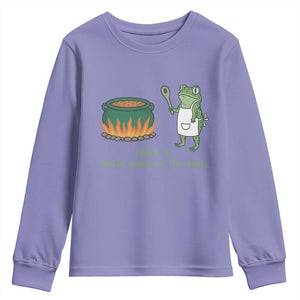 Funny Frog Youth Sweatshirt Thats It You're Going In The Soup Weird Weirdcore Meme TS10 Violet Print Your Wear