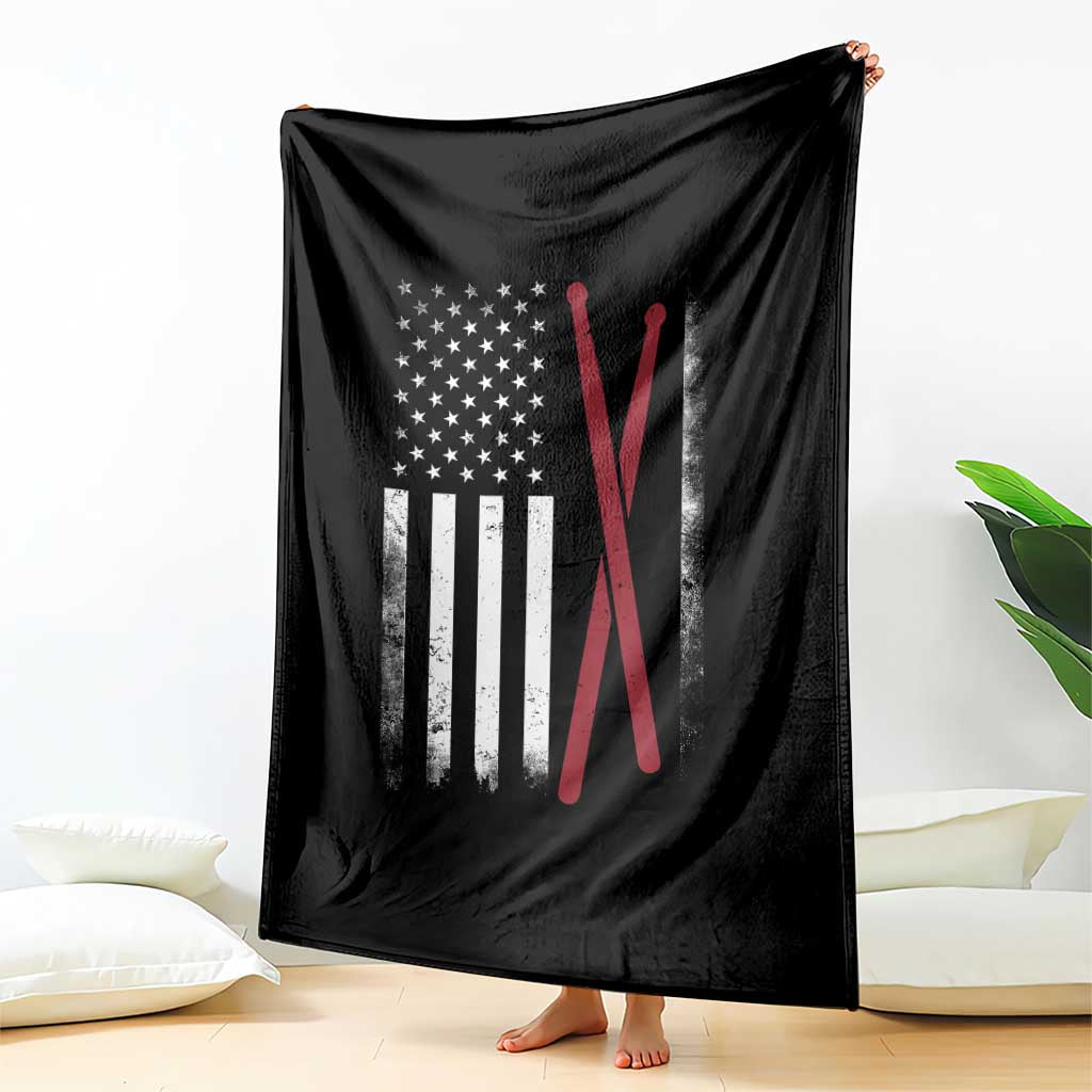 American Flag Drumsticks Throw Blanket USA Drummers Vintage Drum Sticks TS10 Print Your Wear